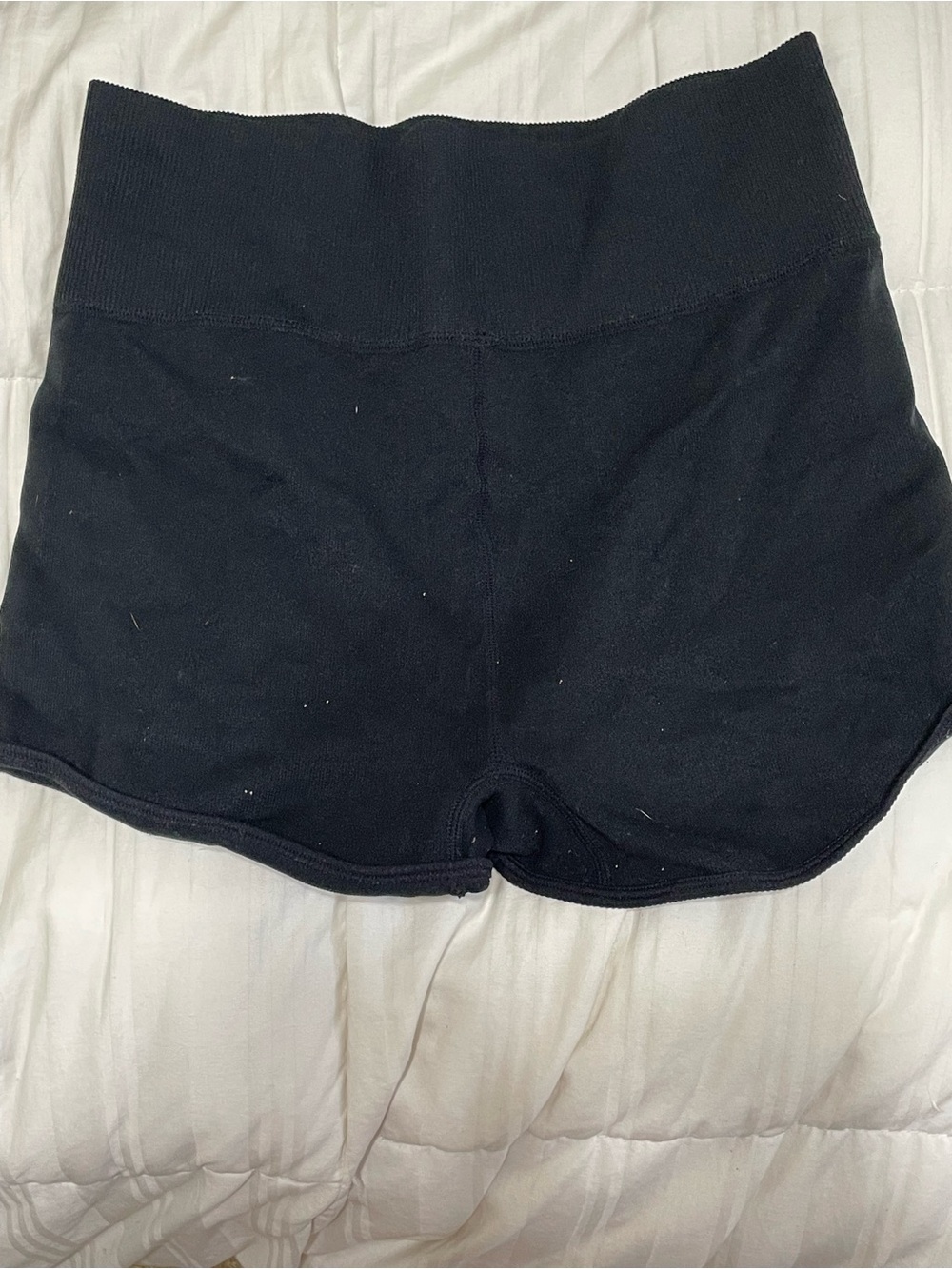 wild fable High-Waist Black Ribbed Waistband Shorts